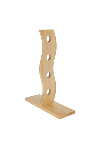 Excellent Houseware Wine rack for 4 bottles, pine wood, 30x10x40 cm, Excellent Houseware