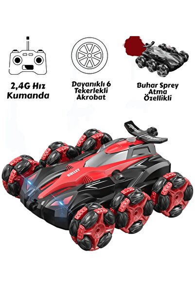 Daily Bazaar Uzaktan Kumandalı Full Fonksiyon Şarjlı Işıklı 2.4 Ghz 6 Tekerlekli Buhar Atan Akrobat Araba