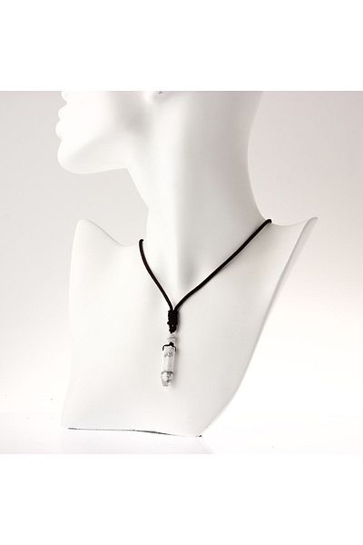 OSMANLI DOĞAL TAŞ Certified Howlite Natural Stone Pendant 3x1 Cm Ku036
