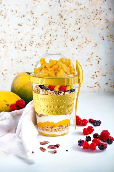 Soillium Practical Portable - Healthy Food and Yogurt Muesli Granola Diet Container with Spoon