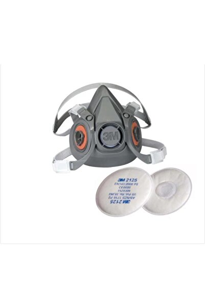 3M 6300 Yarım Yüz Gaz Maskesi+2125 P2 FİLTRESİ