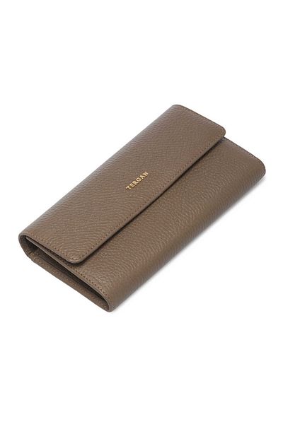 Tergan Beige Genuine Leather Women's Wallet - S1Cb00005719-B73