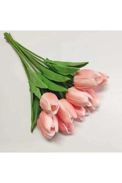 Choice 10pcs Pink Simulate Handmade Tulip Bouquet Wedding Flower Arrangement Home Decoration
