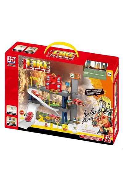 rexa Police and Fire Station Garage Toys with Tracks