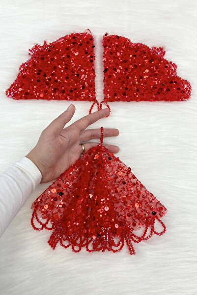 ZEYMERADE منديل العروس والعريس الأحمر الترتر الترتر اللؤلؤ والكريستال حجر مفص...