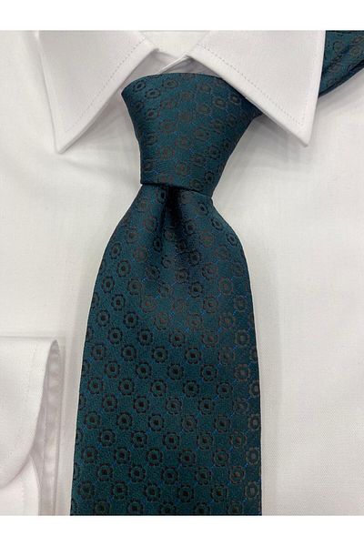 Cacharel Woven Fabric Patterned Khaki Brown Tie