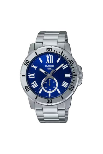 Casio ساعة كاسيو للرجال بمينا أزرق تناظري - MTP-VD200D-2BUDF