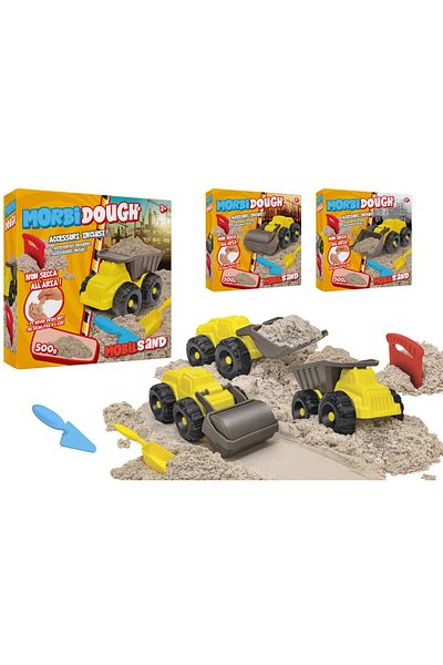 GLOBO Set de joaca nisip kinetic modelator, cu accesorii incluse, nu se usuca niciodata, Globo, +3 ani