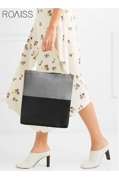 ROAISS 5Pcs Letter Graphic Colorblock Kawaii Backpack Set