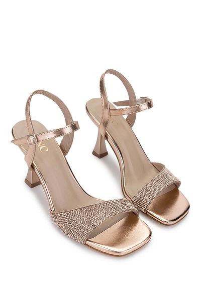 Tamer Tanca Women's Genuine Leather Rose Heeled Shoes