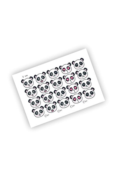 Ceres Studio Mini Panda Sticker Panda Etiket (2CM) 20 Etiket