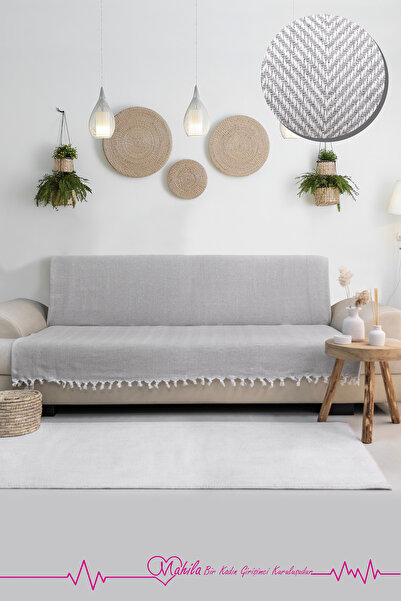 Mahila غطاء مقعد قطني كلاسيكي |   غطاء مقعد بنمط حراشف السمكة مقاس 180 × 210 سم