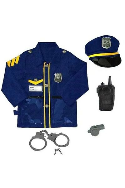 OEM Police Costume for Children with Accessories, Blue, Polyester, 3-7 Years