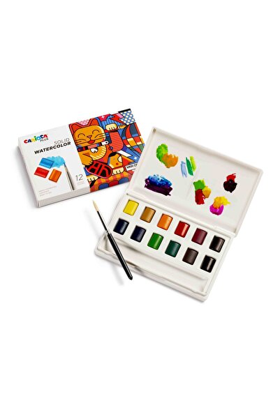 CARIOCA Plus Tablet Sulu Boya 12li (FIRÇALI) Profesyonel