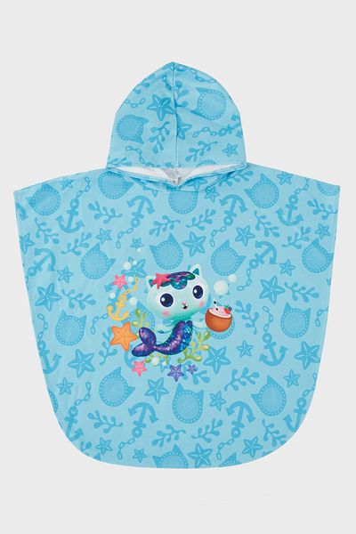 SLIPSTOP Mercat Poncho prosop cu glugă din bumbac cu model pentru protecție UV pentru fete PANCO SP2512120000