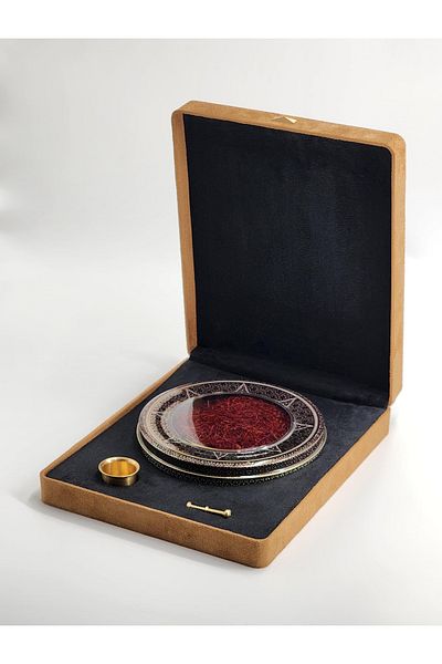 salman saffron Super Negin Safron 20 gm in Velvet Gift Box with prop - Box Size 270x220x52 mm