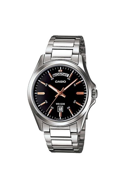 Casio ساعة كاسيو للرجال بمينا أسود تناظرية - MTP-1370D-1A2