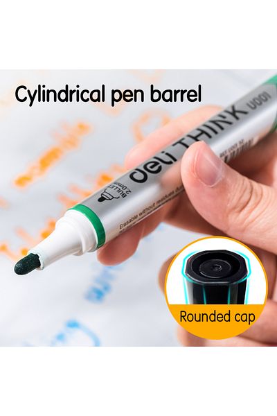 Deli EU00101 Whiteboard Marker, Assorted Colours, 4PCS – For Office, Classroom & Meetings