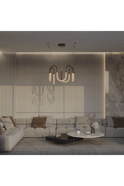 Ucandle LED pendant chandelier, 360° lighting, diameter 55 cm
