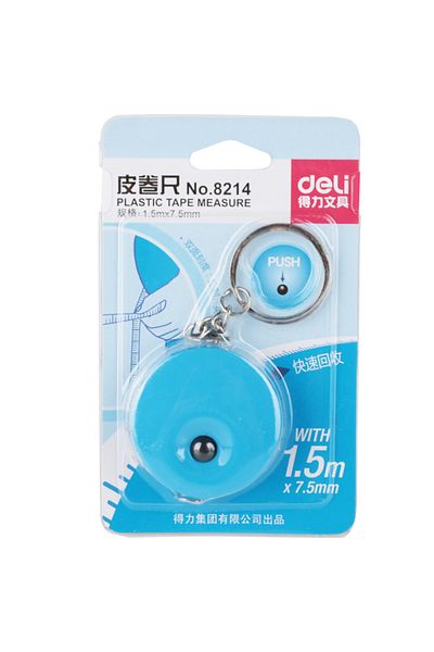 Deli 8214 Plastic Measure Tape, 1.5m × 7.5mm – Ideal for Daily Carry and Quick Measurements