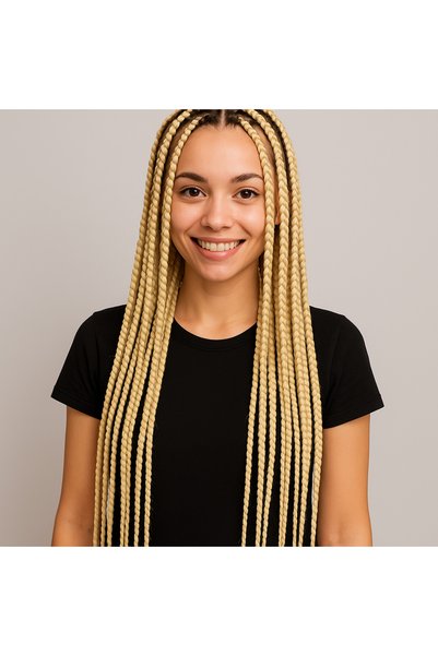 CREST E-TİCARET تناسب الموضة المحبوكة |   شعر من الألياف الملونة لـ Rasta & African Braid / بلاتينيوم -100 غرام