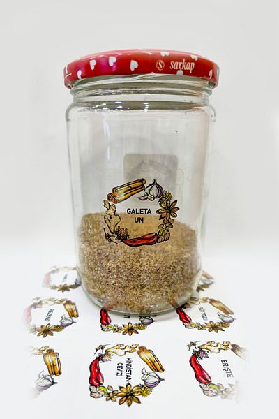 YUNUS COPY Transparent 54 Pieces Round Spice Legume Jar Label 4.5 cm X 4.5 cm Sticker