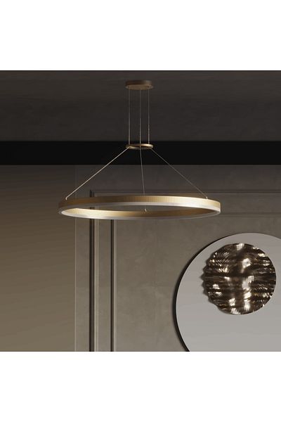 Ucandle Round LED Pendant Chandelier with Ring Diameter 80cm 3000k - Gold