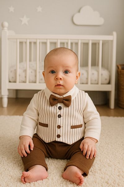 Cherub Baby Striped Vest Jumpsuit 100% Cotton Baby Boy Rompers