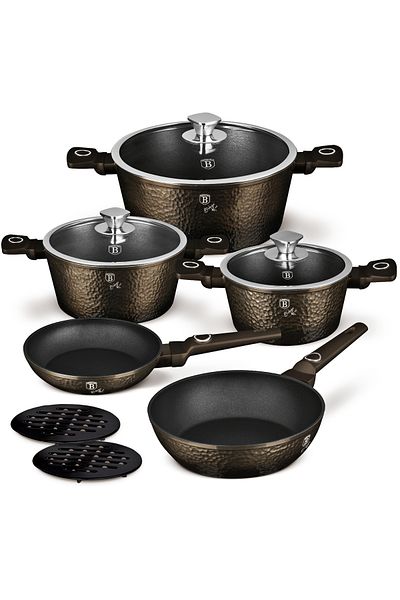 Berlinger Titanium Nonstick Cookware Set Of 13 Pcs Pots Pans Induction Primal Gloss Collection