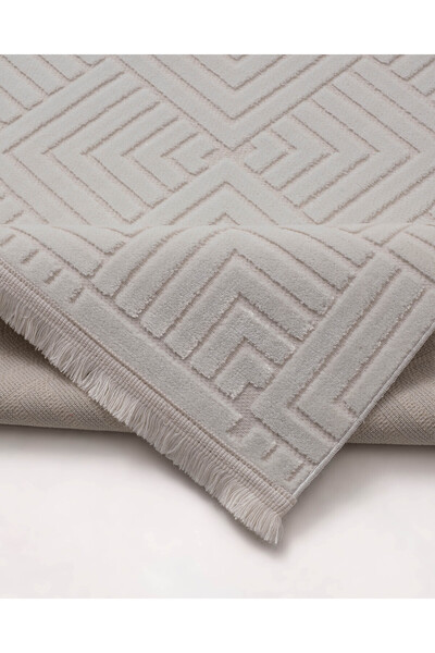 Saray Life Dekoratif Pamuklu Halı Kaydırmaz Dokuma Taban Bianca Beyaz Salon O...