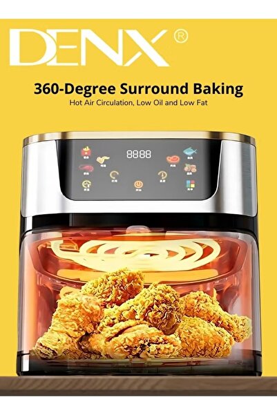 Denx DX3409 Smart Multi-Function Air Fryer, 8L Capacity, Color Touchscreen, 1800W Power