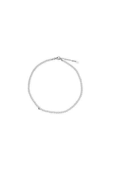 ohmygod jewelry Colier cu perle albe și accesorii placate cu argint/aur, 38 cm