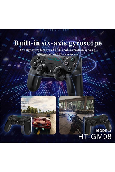 MOOGMAX يد بلايستيشن 4 من هوتو – لاسلكية ببطارية مدمجة وميكروفون ومنفذ سماعة، متوافقة مع الهاتف عبر البلوتوث