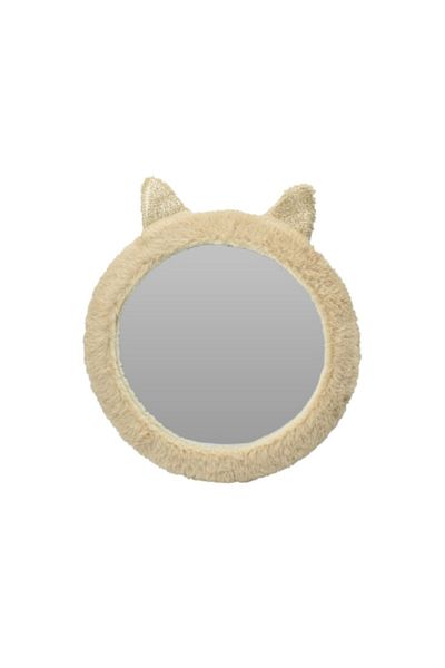 Gift Design Decorative mirror, for the child's room, kitten pattern, 31 cm, cream color