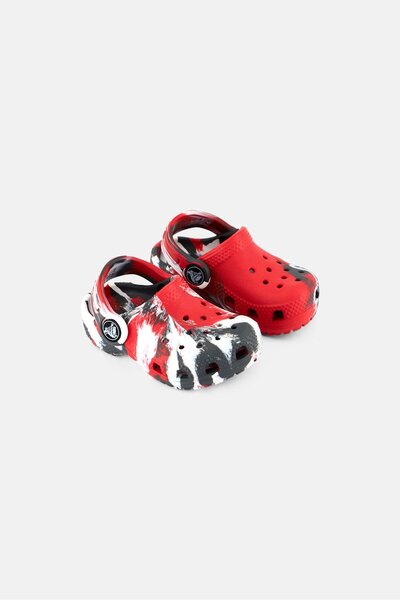 Crocs قباقيب كلاسيكية رخامية للأولاد الصغار، متعددة الألوان