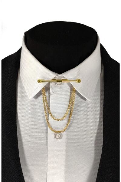 BLC Basic Line Co. Her Gömleğe Uygun Klipsli Altın Renginde Metal Gömlek Yaka...