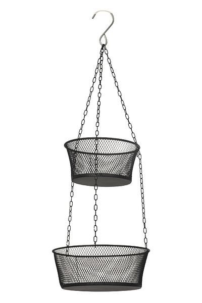 VENON Black Darel Fruit Bowl - Multi-Purpose 2-Tier HOME