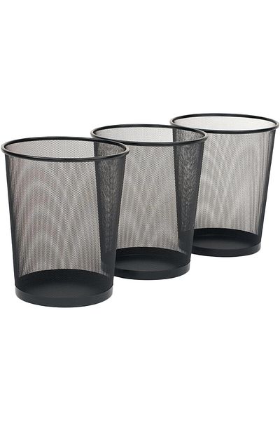 AKDC Seville Classics Small Cylinder Trash Can for Home or Office, 6 Gallon Mesh Round Bins, Lightweight,
