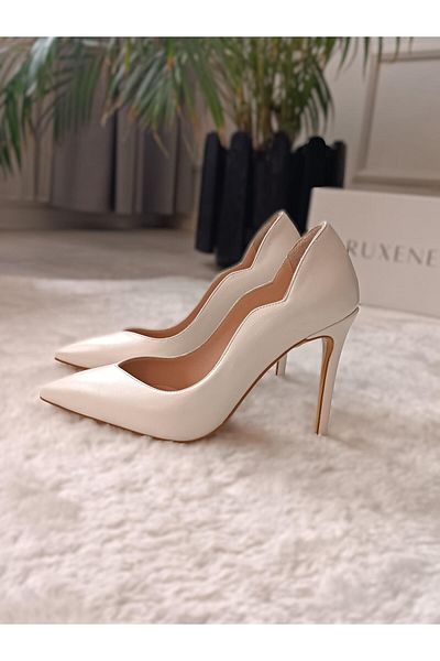 RUXENE Ayris Thin Heel Asymmetric Cut Stiletto 10.5cm Bridal Shoes