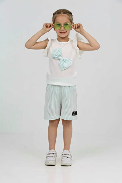 Butik Set pantaloni scurți cu fundă pentru fetiță