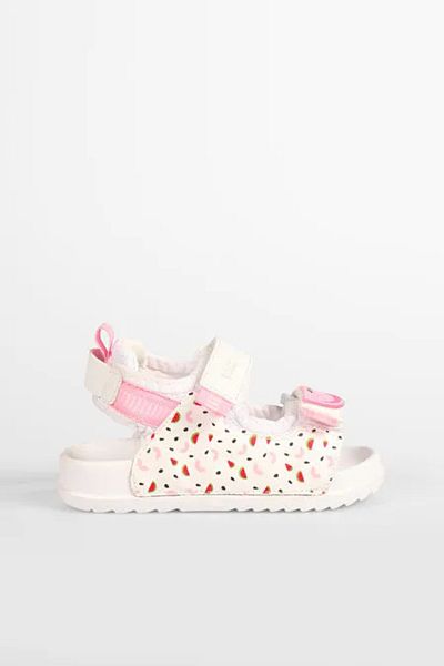 Vicco İnkago Phlon Light Sole Velcro Children's Sandals White Fuchsia