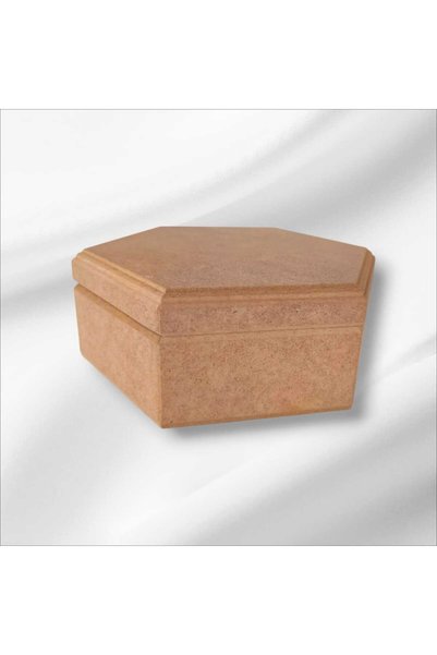 SEKAY AHŞAP Wooden Paintable Jewelry-Makeup-Accessories Decorative Multi-Purpose Hexagonal Box
