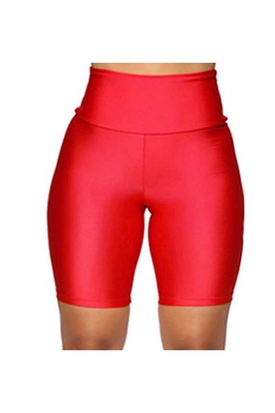 Intisimo Women's Leggings, Slimfit, Shiny Texture, Cotton/lycra, Red - M