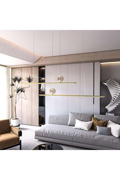 Ucandle Two-line gold LED crystal chandelier