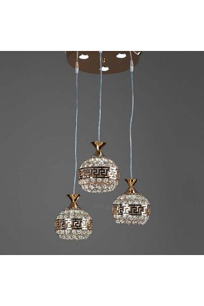 Ucandle 3-Light Gold Crystal Pendant Chandelier