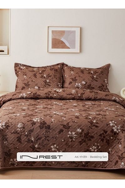 INREST طقم أغطية سرير هايدن صيفي مصنوع من الألياف الدقيقة بنسبة 100% مقاس كينج 220×240 سم - 3 قطع
