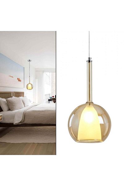 Ucandle Gold Glass Single Ball Pendant Light