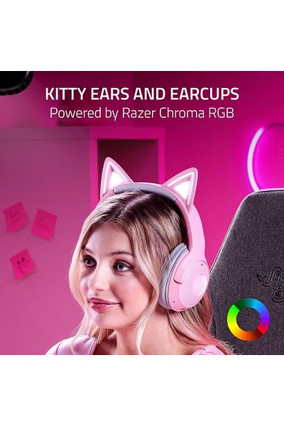 RAZER سماعة رأس Kraken Kitty V2 BT RGB - كوارتز