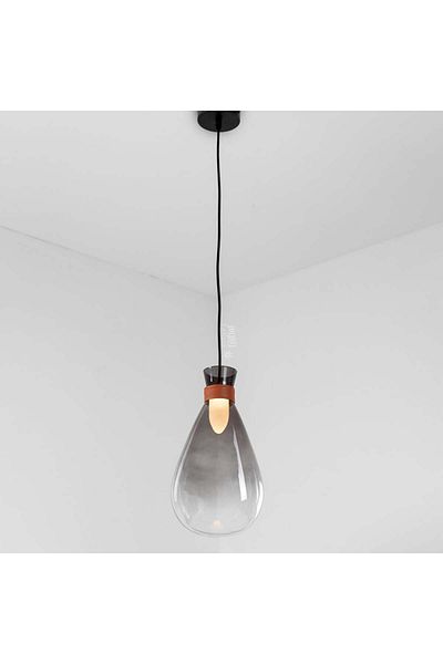 Ucandle Gray LED pendant light in the shape of a water drop