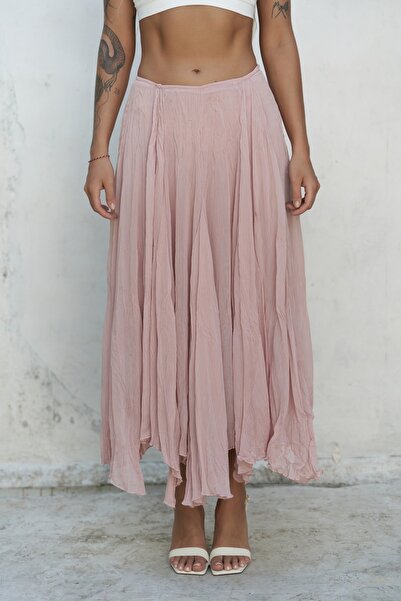 BOHEMAİ Assa Pleated Pink Skirt